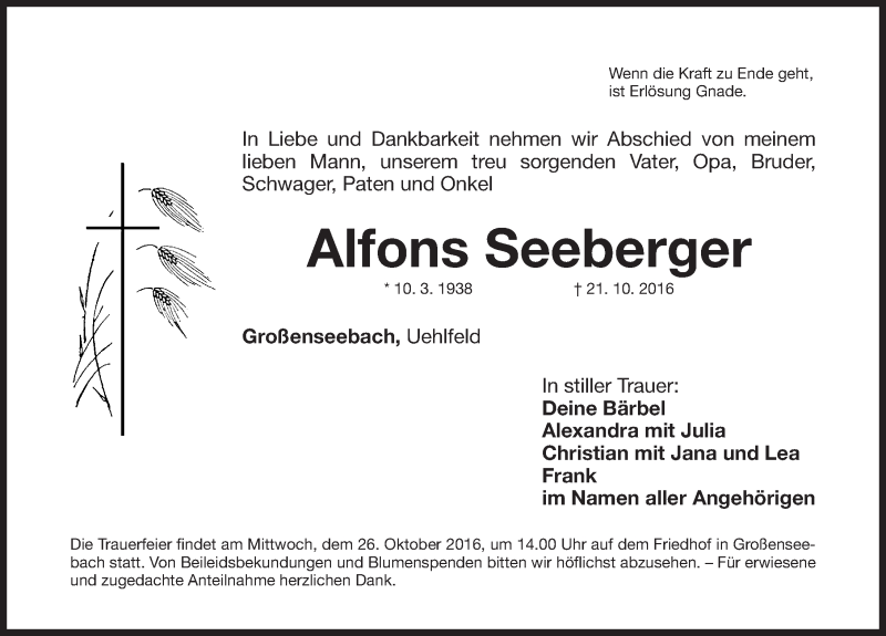 Traueranzeigen Von Alfons Seeberger Trauer Nn De