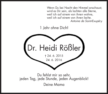 Traueranzeigen von Heidi Rößler trauer nn de