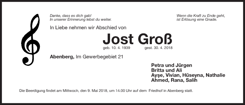 Traueranzeigen Von Jost Gro Trauer Nn De