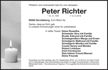 Traueranzeigen Von Peter Richter Trauer Nn De