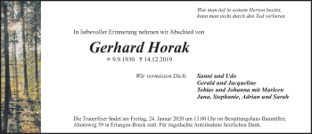 Traueranzeigen Von Gerhard Horak Trauer Nn De