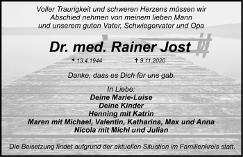 Traueranzeigen Von Rainer Jost Trauer Nn De