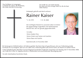 Traueranzeigen Von Rainer Kaiser Trauer Nn De