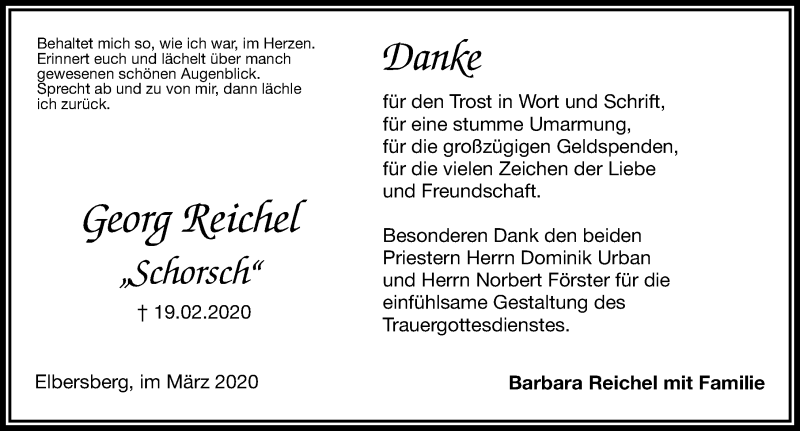 Traueranzeigen Von Georg Reichel Trauer Nn De