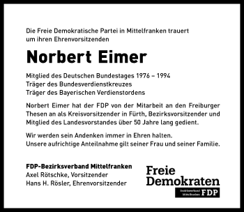 Traueranzeigen Von Norbert Eimer Trauer Nn De