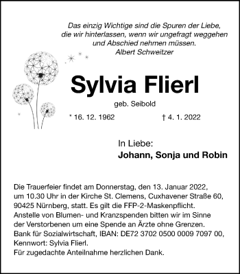 Traueranzeigen Von Sylvia Flierl Trauer Nn De