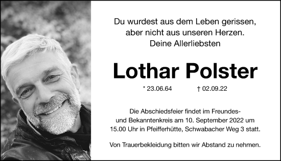 Traueranzeigen Von Lothar Polster Trauer Nn De