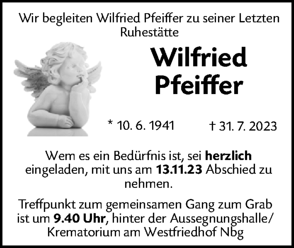 Traueranzeigen Von Wilfried Pfeiffer Trauer Nn De