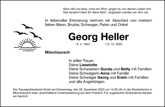 Traueranzeigen Von Georg Heller Trauer Nn De