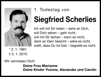 Traueranzeige von Siegfried Scherlies von Nürnberger Nachrichten