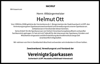 Traueranzeige von Helmut Ott von Nürnberger Nachrichten