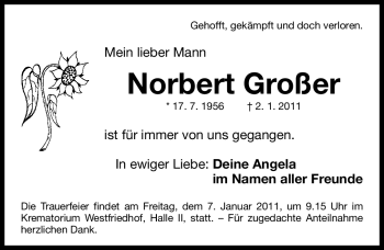 Traueranzeige von Norbert Großer von Nürnberger Nachrichten