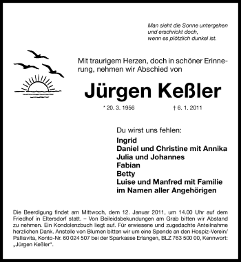Traueranzeige von Jürgen Keßler von Nürnberger Nachrichten