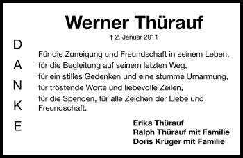 Traueranzeige von Werner Thürauf von Nürnberger Nachrichten