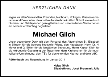 Traueranzeige von Michael Gilch von Nürnberger Nachrichten