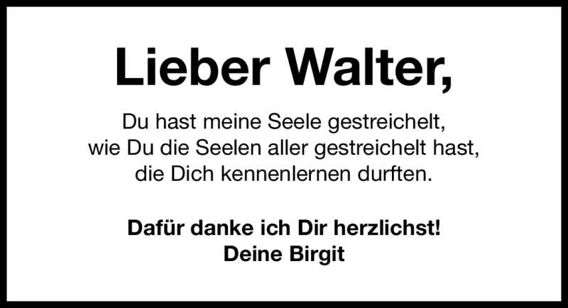  Traueranzeige für Walter  vom 25.01.2011 aus Nordbayerische Nachrichten Forchheim Lokal