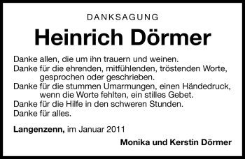 Traueranzeige von Heinrich Dörmer von Nürnberger Nachrichten