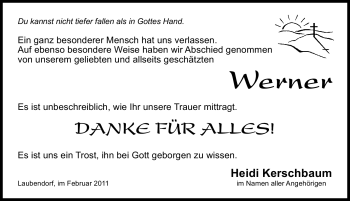 Traueranzeige von Werner  von Nürnberger Nachrichten