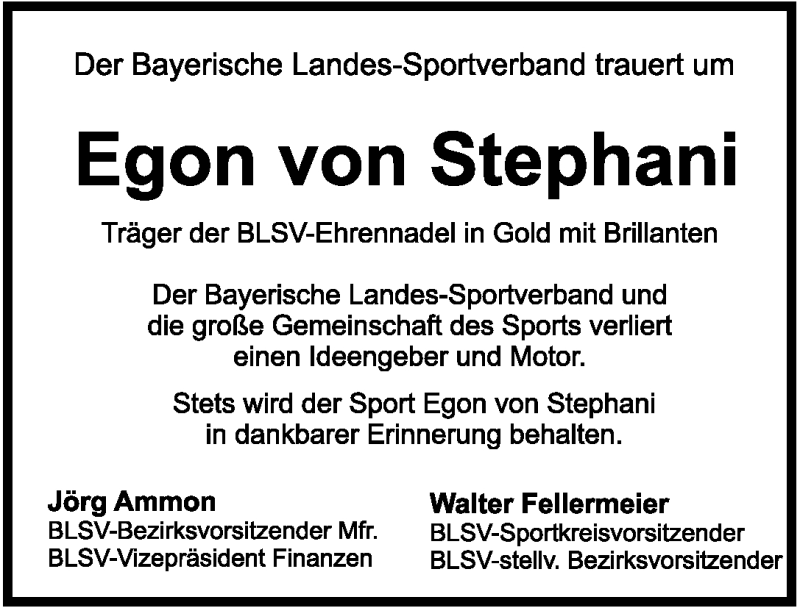  Traueranzeige für Egon von Stephani vom 10.02.2011 aus Nürnberger Nachrichten