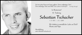 Traueranzeige von Sebastian Tschacher von Nürnberger Nachrichten