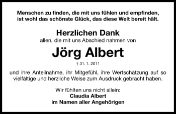 Traueranzeige von Jörg Albert von Nürnberger Nachrichten