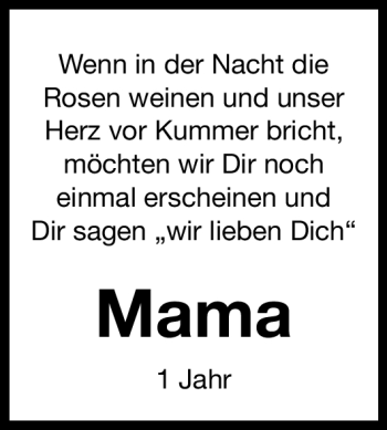 Traueranzeige von Familienanzeige Familienanzeige von Nürnberger Nachrichten