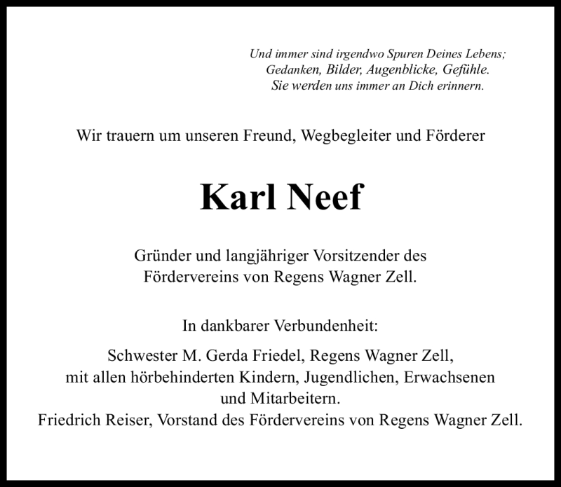  Traueranzeige für Karl Neef vom 25.03.2011 aus Nürnberger Nachrichten