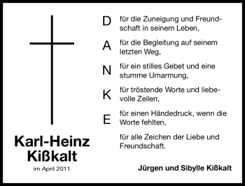 Traueranzeige von Karl-Heinz Kißkalt von Nürnberger Nachrichten
