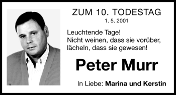 Traueranzeige von Peter Murr von Nürnberger Nachrichten
