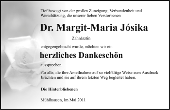 Traueranzeige von Margit-Maria Josika von Nürnberger Nachrichten