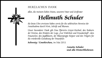 Traueranzeige von Hellmuth Schuler von Nürnberger Nachrichten