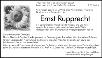 Traueranzeige von Ernst Rupprecht von Nürnberger Nachrichten