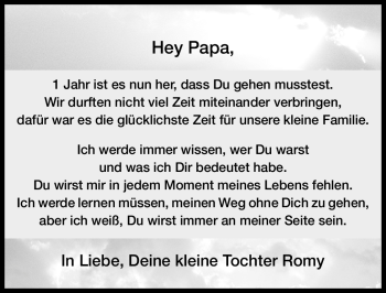 Traueranzeige von Hey Papa 1 Jahr... von Nürnberger Nachrichten