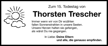 Traueranzeige von Thorsten Trescher von Nürnberger Nachrichten