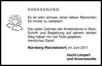Traueranzeige von Horst Limpert von Nürnberger Nachrichten