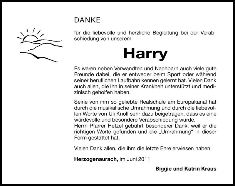  Traueranzeige für Harry Kraus vom 02.07.2011 aus Nürnberger Nachrichten