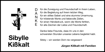 Traueranzeige von Sibylle Kißkalt von Nürnberger Nachrichten