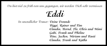 Traueranzeige von Eddi  von Nürnberger Nachrichten