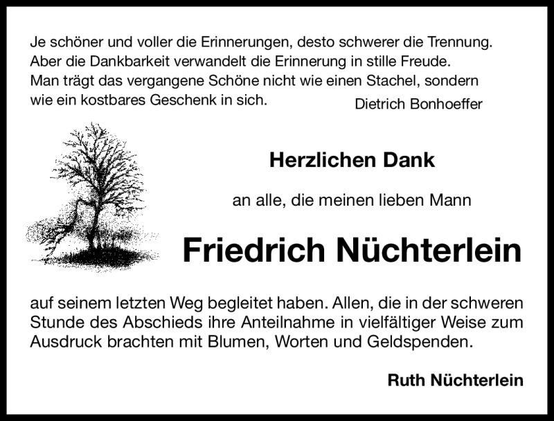  Traueranzeige für Friedrich Nüchterlein vom 23.07.2011 aus Nürnberger Nachrichten