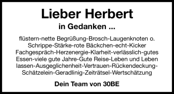 Traueranzeige von Herbert Schmidt von Nürnberger Nachrichten