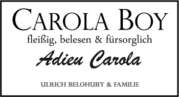 Traueranzeige von Carola Boy von Nürnberger Nachrichten