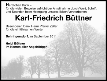 Traueranzeige von Karl-Friedrich Büttner von Nürnberger Nachrichten