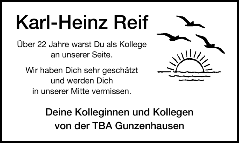  Traueranzeige für Kar-Heinz Reif vom 07.10.2011 aus Nürnberger Nachrichten