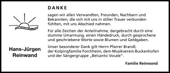 Traueranzeige von Hans-Jürgen Reinwand von Nürnberger Nachrichten