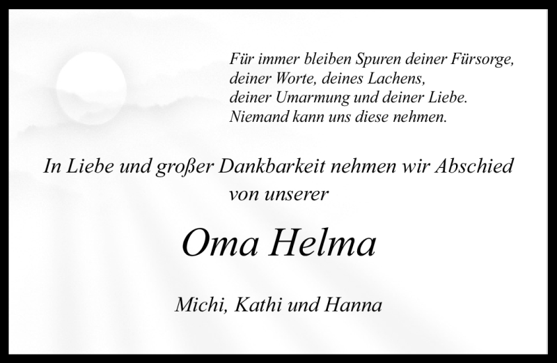  Traueranzeige für Helma Kolb vom 03.11.2011 aus Nürnberger Nachrichten
