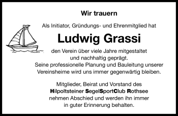 Traueranzeige von Ludwig Grassi von Nürnberger Nachrichten