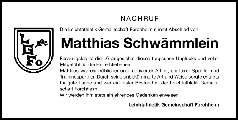  Traueranzeige für Matthias Schwämmlein vom 28.12.2011 aus Nordbayerische Nachrichten Forchheim Lokal