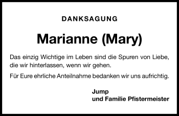 Traueranzeige von Marianne  von Roth-Hilpoltsteiner Volkszeitung Lokal