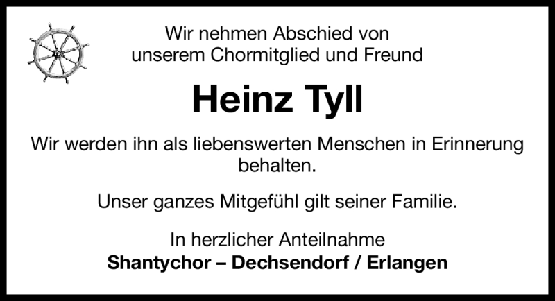  Traueranzeige für Heinz Tyll vom 22.02.2012 aus Erlanger Nachrichten Lokal