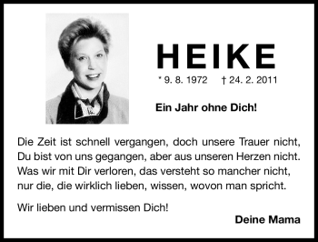 Traueranzeige von Heike Krachtus von Gesamtausgabe Nürnberger Nachrichten / Nürnberger Zeitung